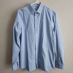 Old Navy Signature Shirt Mens Large Tall Blue Slim Fit Button Up Formal Event